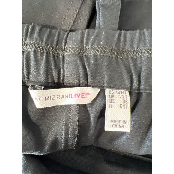 Isaac Mizrahi Live Tall 24/7 Stretch Wide Leg Crop Pant Pitch Women 18 Black NEW - Picture 4 of 7